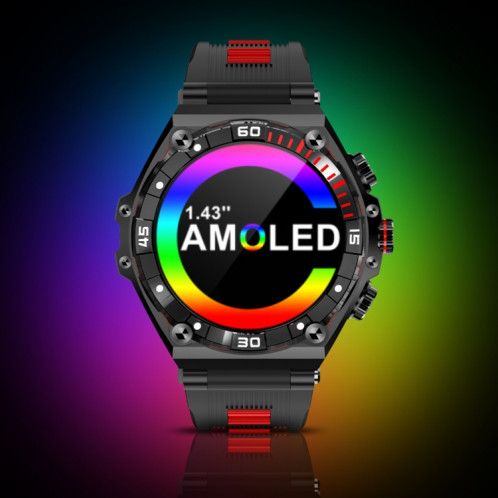 La montre intelligente à écran AMOLED CT18 de 1,43 pouces prend en charge les appels Bluetooth et la détection de l'oxygène sanguin (Orange) SH401B1119-011